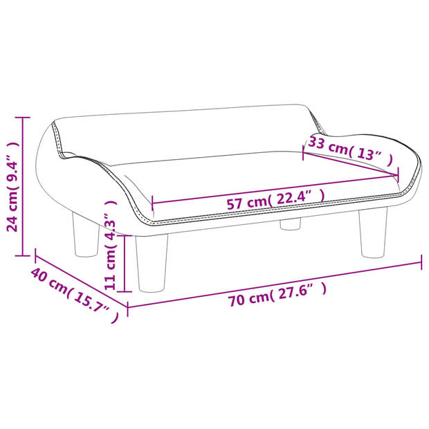 vidaXL Kinderbank 70x40x24 cm fluweel bruin