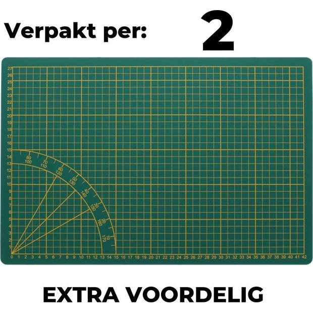 Snijmat A3 - Set van 2 Groene Snijmatten - 30 x 45 cm - Duurzaam Materiaal