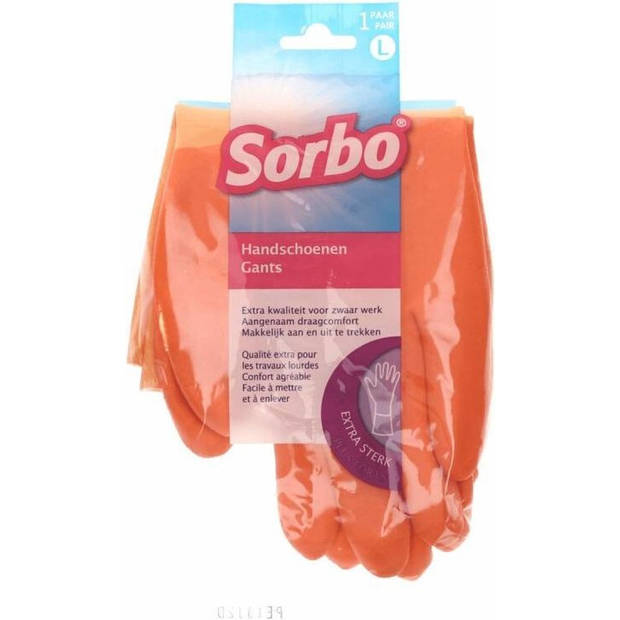 Sorbo - Schoonmaak Handschoen - Maat L - Oranje - 1 Paar