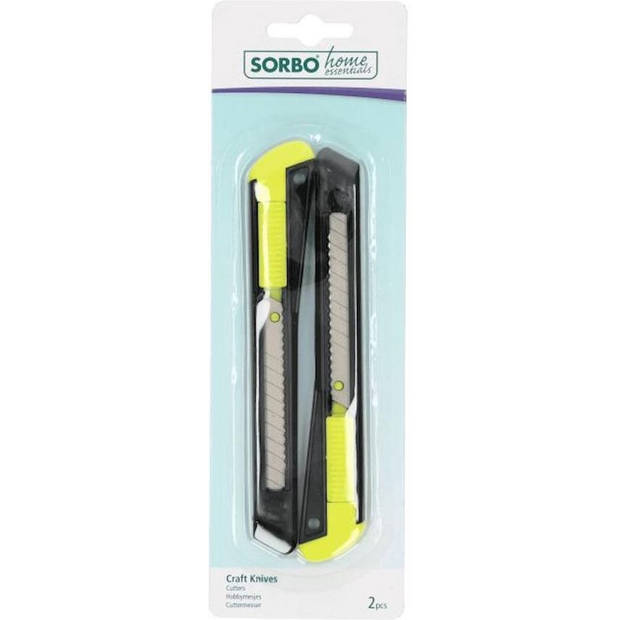 Sorbo Home Essentials - Craft Knives Hobbymesjes - 14.5 x 2 cm - Set van 2 - Inclusief Afbreekmesjes