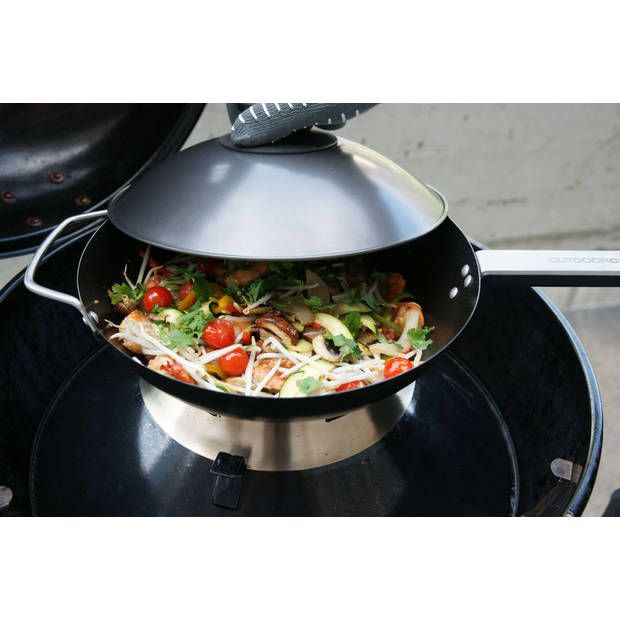 Outdoor Chef - BBQ Accessoire Wokpan incl Deksel - Aluminium - Zwart