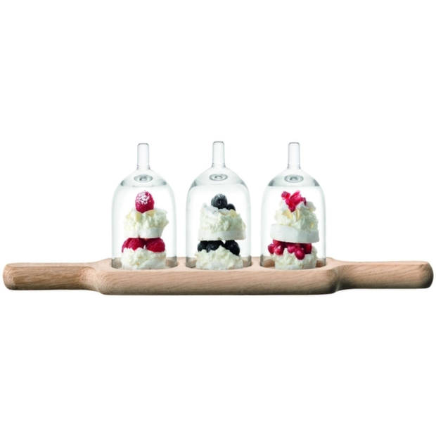 L.S.A. - Paddle Serveerplank met 3 Stolpen - Glas - Transparant