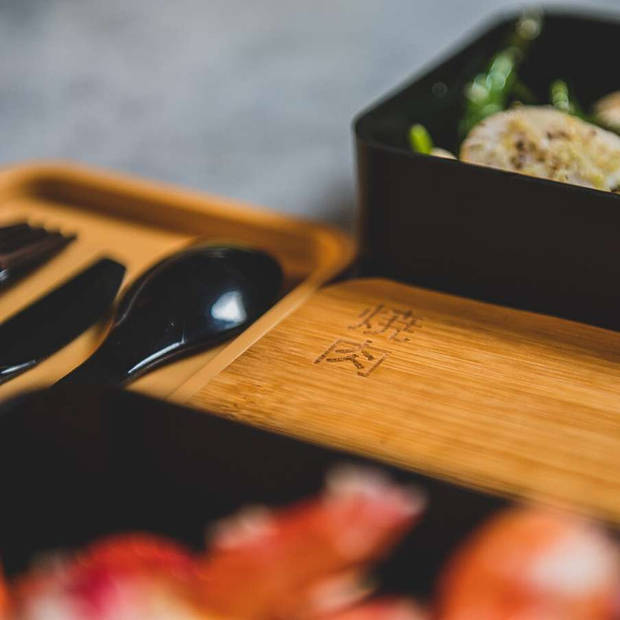 Yakiniku - BBQ Accessoire Bentobox - Kunststof - Zwart