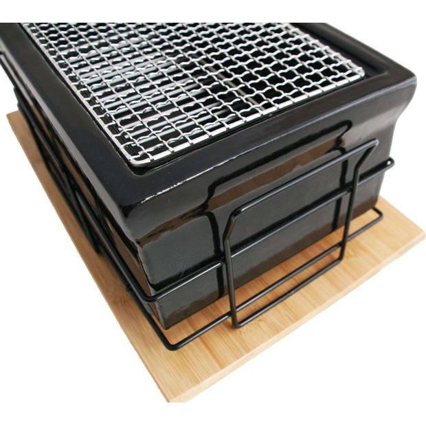 Yakiniku - BBQ Accessoire Tafelgrill - Roestvast Staal - Zwart