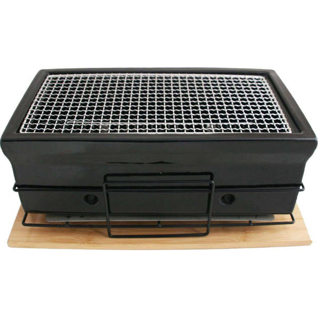 Yakiniku - BBQ Accessoire Tafelgrill - Roestvast Staal - Zwart