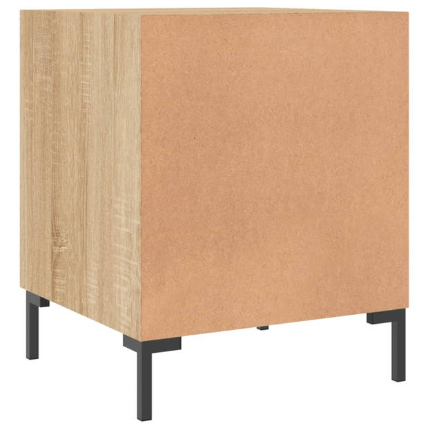 vidaXL Nachtkastjes 2 st 40x40x50 cm bewerkt hout sonoma eikenkleurig