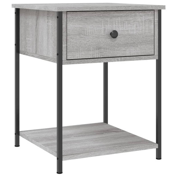 vidaXL Nachtkastjes 2 st 44x45x58 cm bewerkt hout grijs sonoma eiken