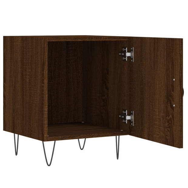 vidaXL Nachtkastjes 2 st 40x40x50 cm bewerkt hout bruin eikenkleur