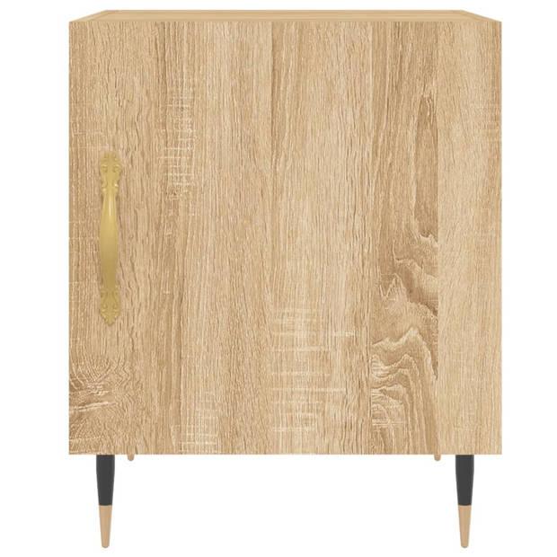 vidaXL Nachtkastjes 2 st 40x40x50 cm bewerkt hout sonoma eikenkleurig