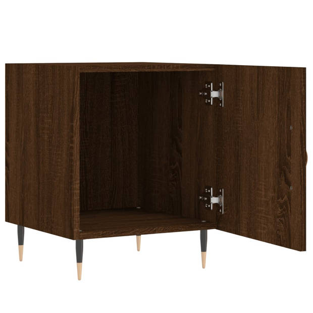 vidaXL Nachtkastjes 2 st 40x40x50 cm bewerkt hout bruin eikenkleur