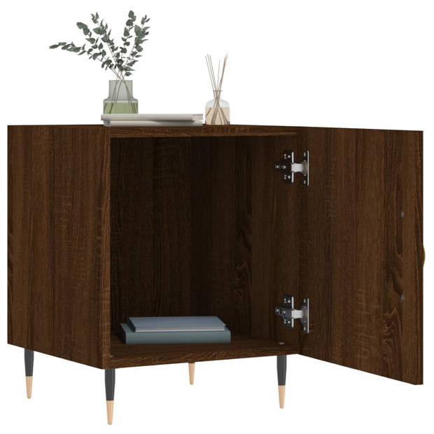 vidaXL Nachtkastjes 2 st 40x40x50 cm bewerkt hout bruin eikenkleur