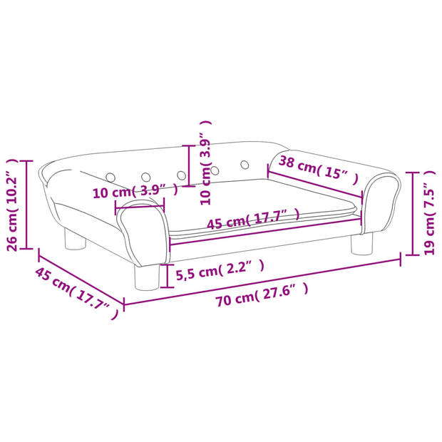 vidaXL Kinderbank 70x45x26 cm fluweel zwart