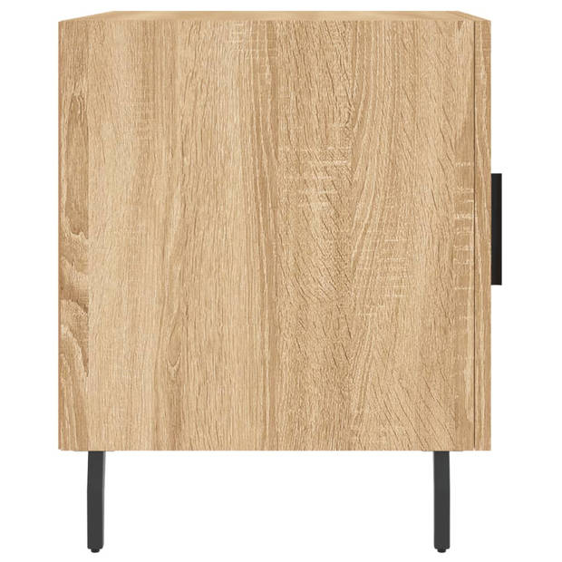 vidaXL Nachtkastjes 2 st 40x40x50 cm bewerkt hout sonoma eikenkleurig