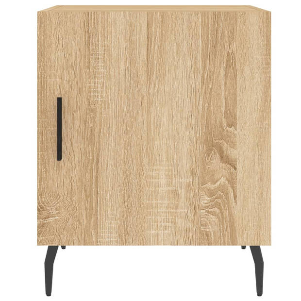 vidaXL Nachtkastjes 2 st 40x40x50 cm bewerkt hout sonoma eikenkleurig