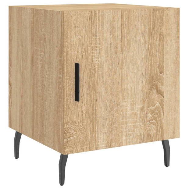 vidaXL Nachtkastjes 2 st 40x40x50 cm bewerkt hout sonoma eikenkleurig