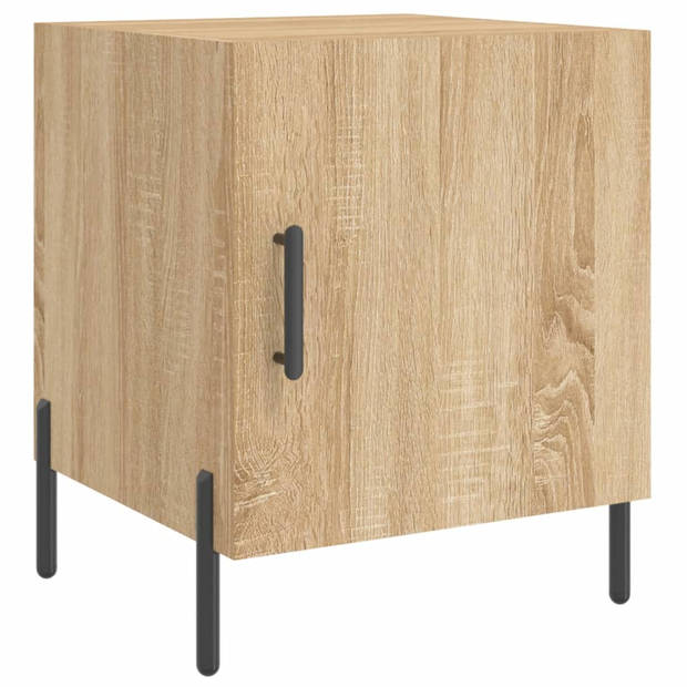 vidaXL Nachtkastjes 2 st 40x40x50 cm bewerkt hout sonoma eikenkleurig