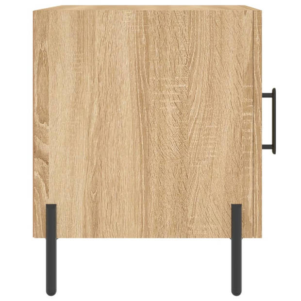 vidaXL Nachtkastjes 2 st 40x40x50 cm bewerkt hout sonoma eikenkleurig