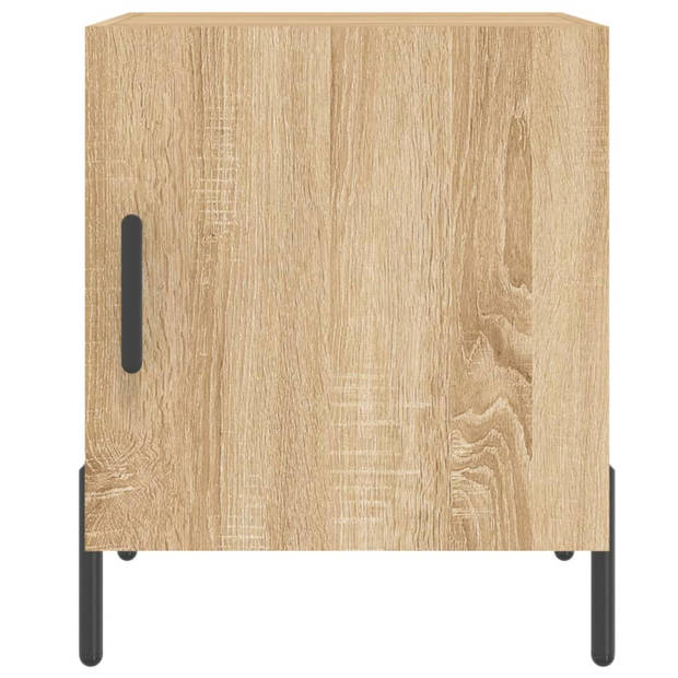 vidaXL Nachtkastjes 2 st 40x40x50 cm bewerkt hout sonoma eikenkleurig