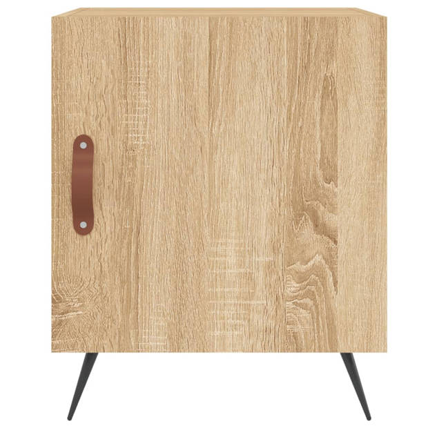 vidaXL Nachtkastjes 2 st 40x40x50 cm bewerkt hout sonoma eikenkleurig