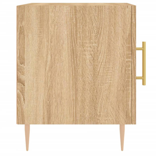 vidaXL Nachtkastjes 2 st 40x40x50 cm bewerkt hout sonoma eikenkleurig