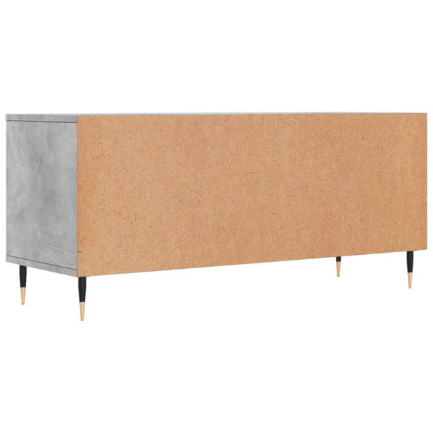 The Living Store TV-meubel Betongrijs 100x34.5x44.5 cm - veel opbergruimte