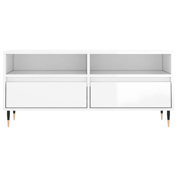 The Living Store TV-meubel - Tv-kast 100x34.5x44.5 cm - Bewerkt hout - ijzer