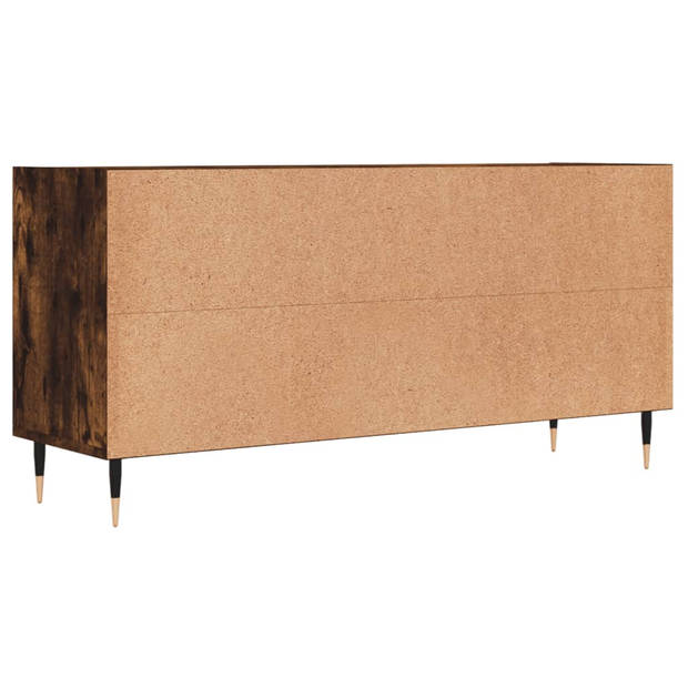 The Living Store Tv-meubel - Gerookt eiken - 103.5 x 30 x 50 cm - Opbergruimte - Stevig - IJzeren poten