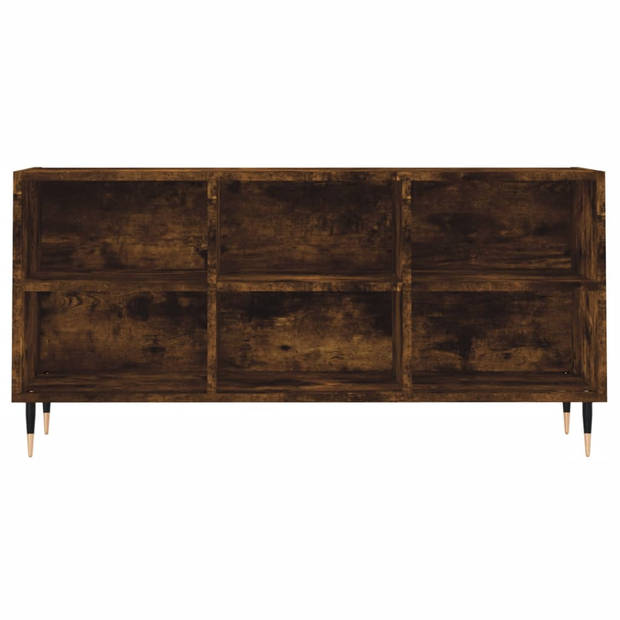 The Living Store Tv-meubel - Gerookt eiken - 103.5 x 30 x 50 cm - Opbergruimte - Stevig - IJzeren poten