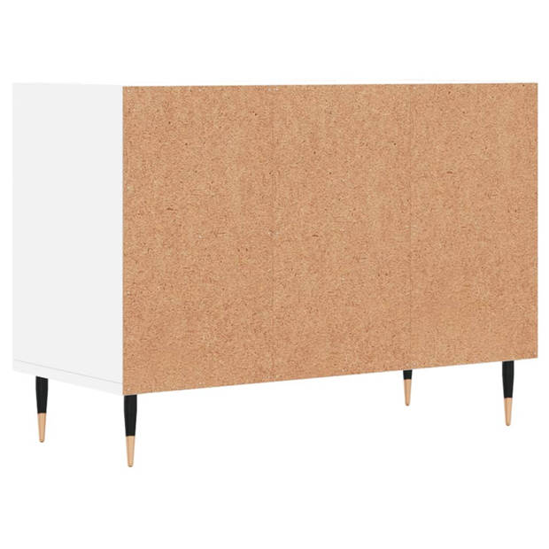 The Living Store Tv-meubel - naam - Tv-meubel - 69.5 x 30 x 50 cm - Opbergruimte - Stabiel - Wit - Bewerkt hout en