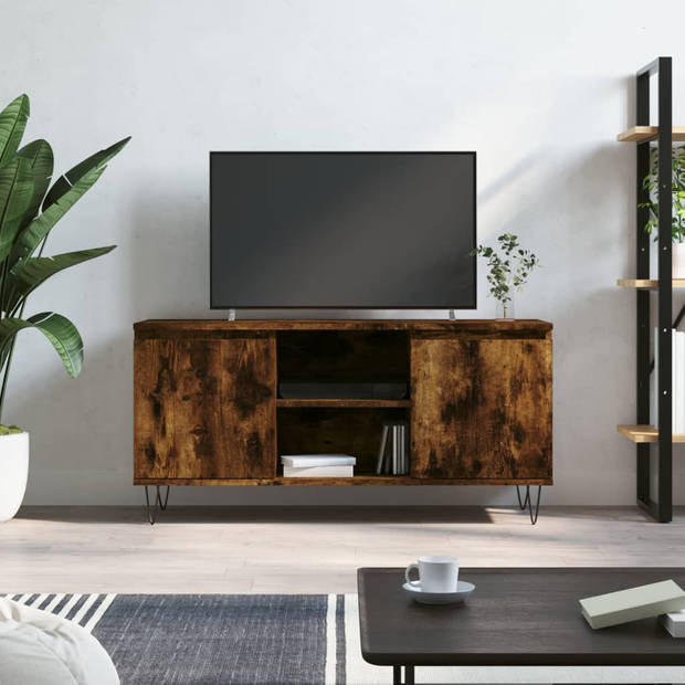 vidaXL Tv-meubel 104x35x50 cm bewerkt hout gerookt eikenkleurig