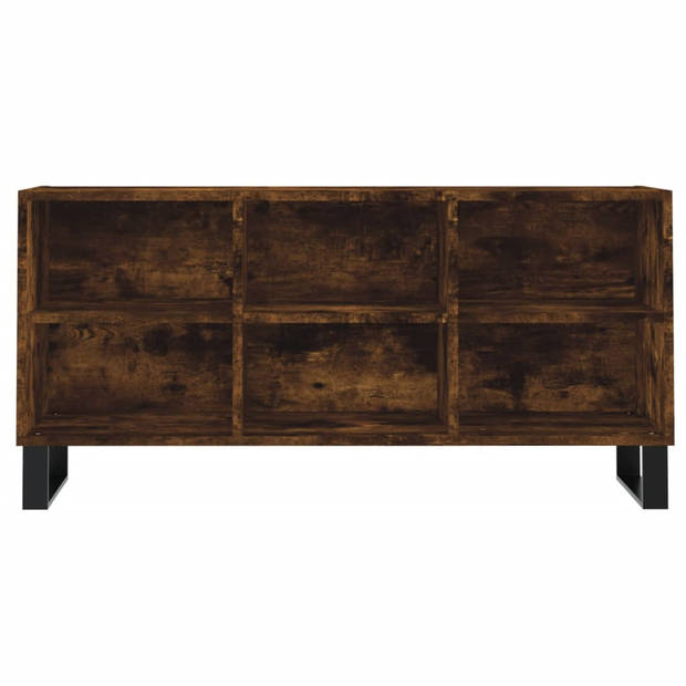 The Living Store TV-meubel - Gerookt Eiken - TV-meubel - 103.5 x 30 x 50 cm - met veel opbergruimte