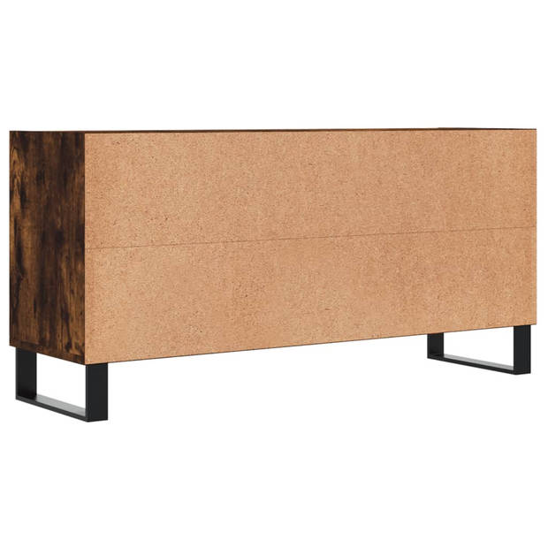 The Living Store TV-meubel - Gerookt Eiken - TV-meubel - 103.5 x 30 x 50 cm - met veel opbergruimte