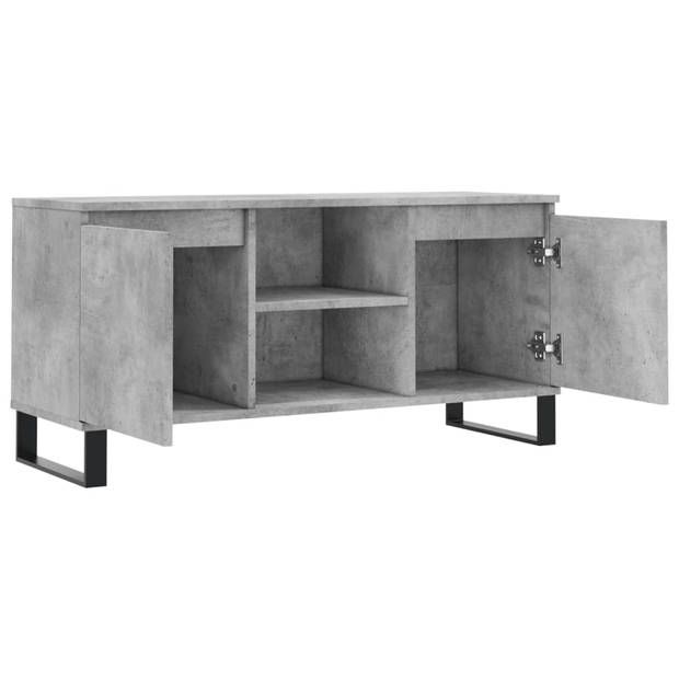 The Living Store TV-meubel - Betongrijs - 104 x 35 x 50 cm - Opbergruimte - Stabiel tafelblad