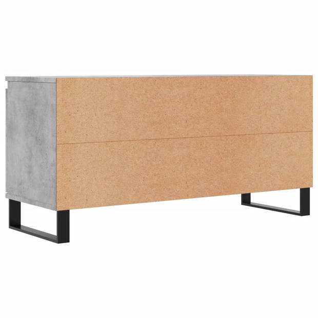 The Living Store TV-meubel - Betongrijs - 104 x 35 x 50 cm - Opbergruimte - Stabiel tafelblad