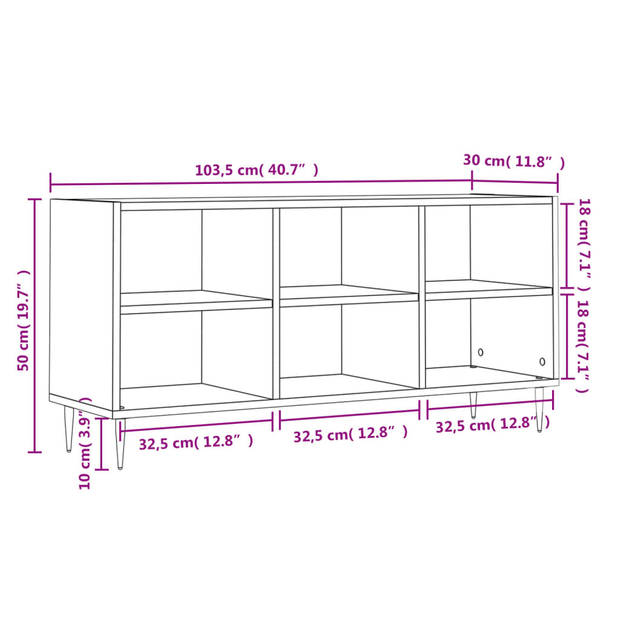 vidaXL Tv-meubel 103,5x30x50 cm bewerkt hout wit