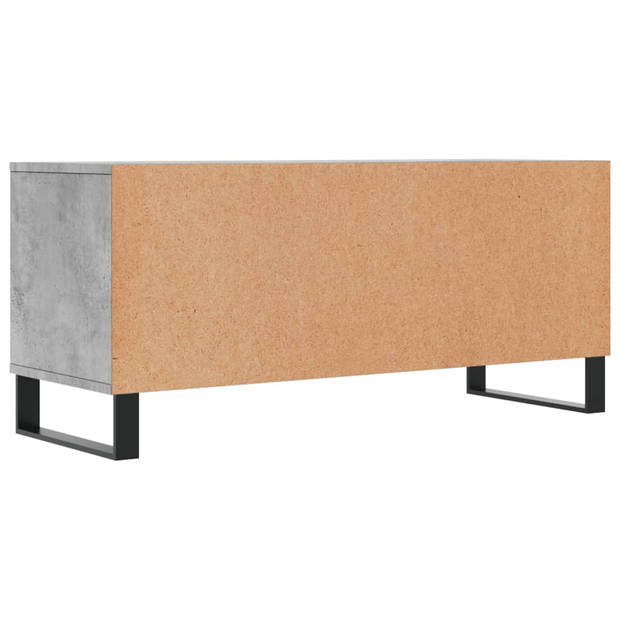 The Living Store Tv-meubel - Betongrijs - 100 x 34.5 x 44.5 cm - Bewerkt hout en ijzer