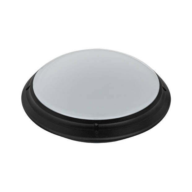 LED Plafondlamp - Badkamerlamp - Aquin - Waterdicht IP65 - E27 Fitting - Opbouw - Rond - Zwart