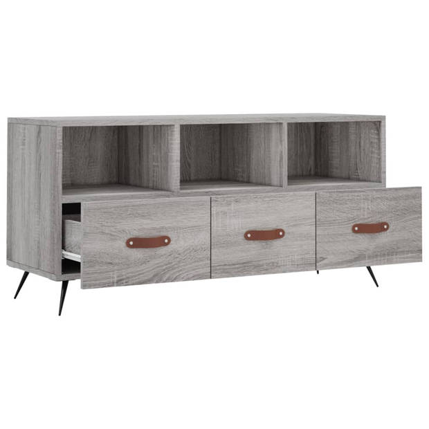 The Living Store TV-meubel - Trendy - Televisiekast - 102 x 36 x 50 cm (B x D x H) - Grijs Sonoma Eiken