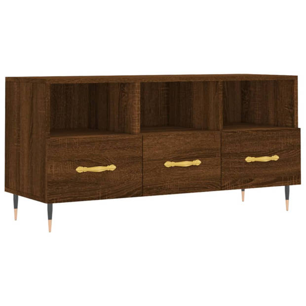 vidaXL Tv-meubel 102x36x50 cm bewerkt hout bruin eikenkleur