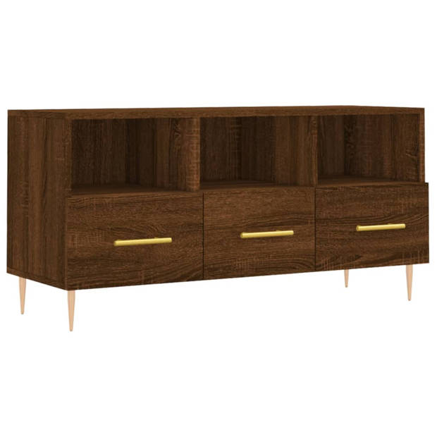 vidaXL Tv-meubel 102x36x50 cm bewerkt hout bruin eikenkleur