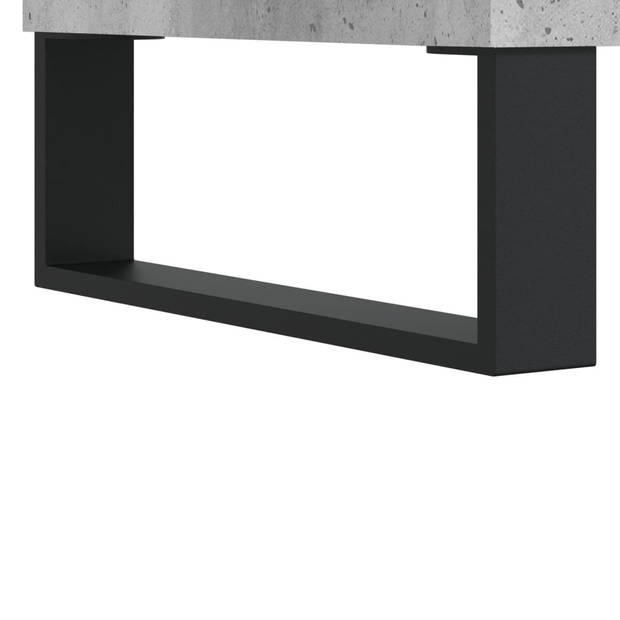 The Living Store Schoenenbank Betongrijs - Bewerkt hout en ijzer - 102 x 35 x 55 cm - Trendy en praktisch