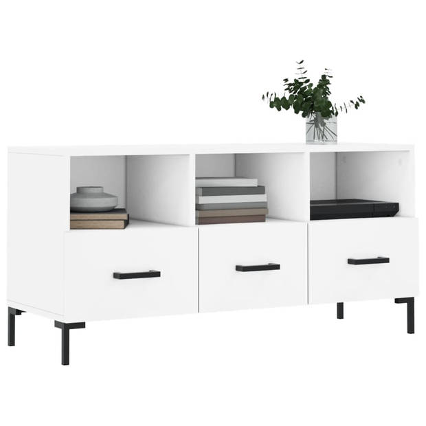 The Living Store TV-meubel Wit - Trendy - Kast met opbergruimte - 102 x 36 x 50 cm (B x D x H)