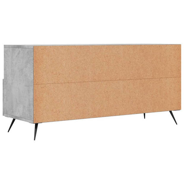 The Living Store TV-meubel - Betongrijs - 102 x 36 x 50 cm - Bewerkt hout en ijzer