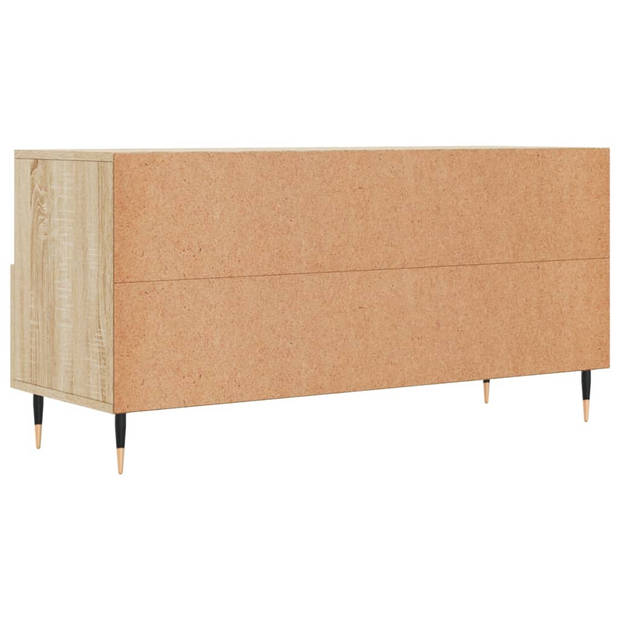 The Living Store TV-meubel Sonoma Eiken - 102 x 36 x 50 cm - Stevig bewerkt hout - 3 vakken en 3 lades