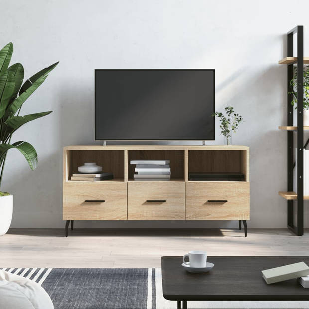 vidaXL Tv-meubel 102x36x50 cm bewerkt hout sonoma eikenkleurig