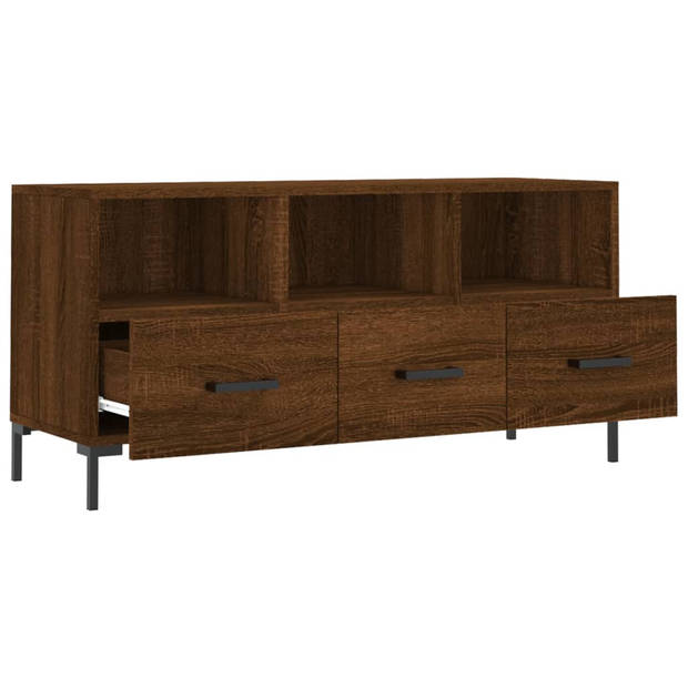 vidaXL Tv-meubel 102x36x50 cm bewerkt hout bruin eikenkleur