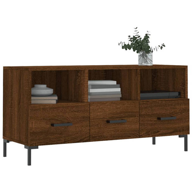 vidaXL Tv-meubel 102x36x50 cm bewerkt hout bruin eikenkleur