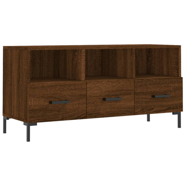 vidaXL Tv-meubel 102x36x50 cm bewerkt hout bruin eikenkleur