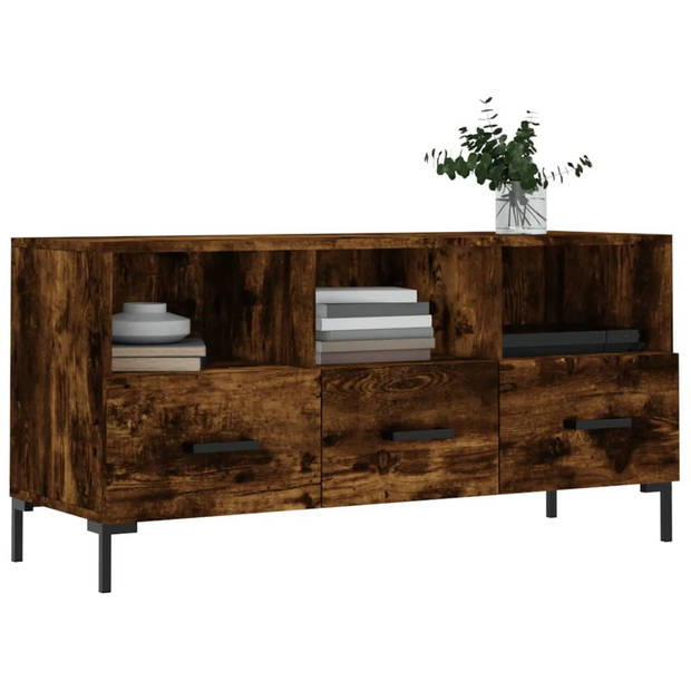 vidaXL Tv-meubel 102x36x50 cm bewerkt hout gerookt eikenkleurig