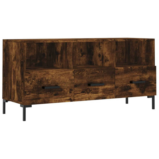 vidaXL Tv-meubel 102x36x50 cm bewerkt hout gerookt eikenkleurig